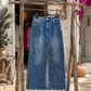 Comfortable white denim skirt 