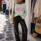 Paris Sweatshirt Women 100% Cotton | Neon Print | Lace Sleeves | Oversize 38–42 | 4 Colors