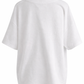 Yippie Hippie Damen T-Shirt Weiß – Frottee Shirt mit Herz, locker geschnitten