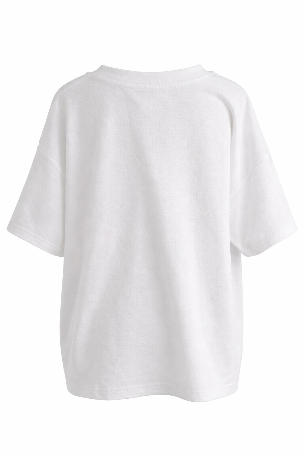 Yippie Hippie Damen T-Shirt Weiß – Frottee Shirt mit Herz, locker geschnitten