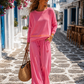 Yippie Hippie Sweatshirt Pink – Oversize Damen Pullover mit Statement Print | Boho Fashion