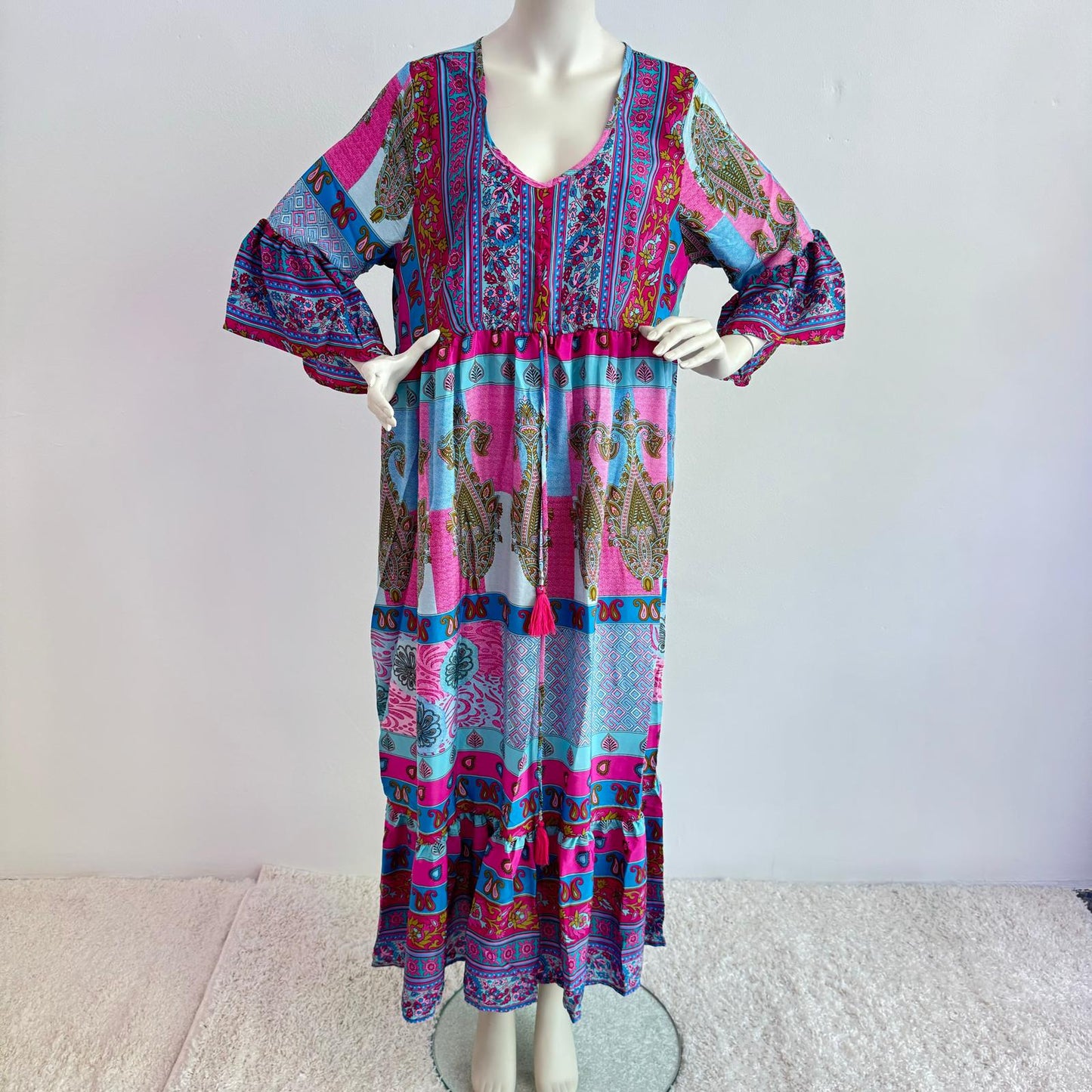 Sommerliche Boho-Vibes: ITALY Damen Sommerkleid in verschiedenen Designs – Tunika in Onesize (Größe 38-42)