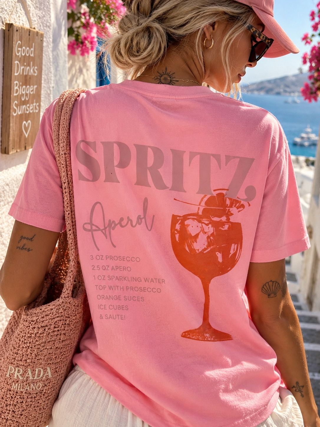 💖 Dolce Vita Spritz Shirt Rosa – Trendiges Oversize T-Shirt 38-42