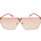 Oversize Damen Sonnenbrille Rosé-Gold – UV400 Schutz – Strass V Design Trend 2026