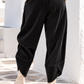 Damen Cordoptik Hose mit Gummibund, Seitentaschen und schrägem Beinabschluss – Einheitsgröße 38–44 – Beige, Schwarz, Goldbraun, Dunkelbraun