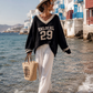 🤍 Varsity Glam 29 – Flauschiger Statement-Pullover 38-42+