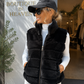 Damen Kunstfellweste Schwarz mit Reißverschluss & Taschen Gr. 38–42