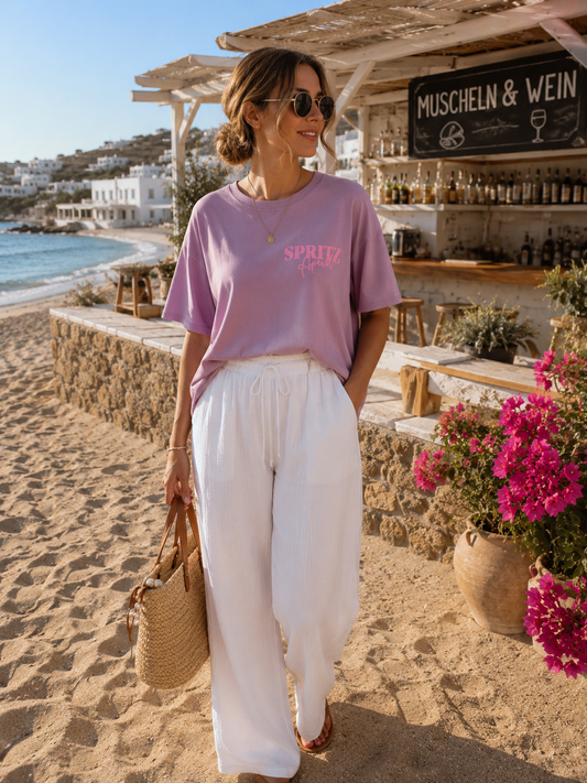 🍹 Viva La Vida Spritz Shirt Lila – Oversize Aperol Statement T-Shirt 38-42
