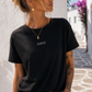 COCO Glam T-Shirt Schwarz – Funkelnder Strass-Schriftzug | Premium Baumwolle | 38–42