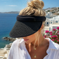 Damen Sonnenvisier Sommerhut – Strohhut aus recyceltem Papier mit UV-Schutz – stylisch & leicht