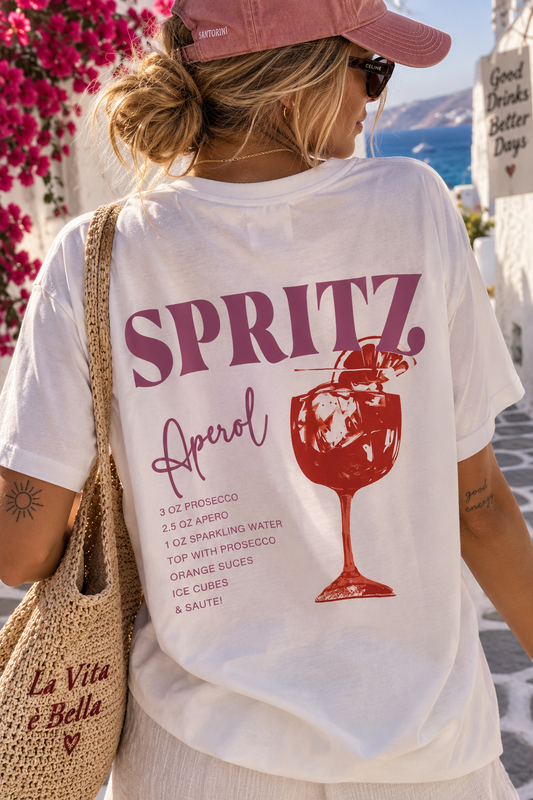 🍹 Aperol Spritz Shirt – Summer Vibes Edition | Damen T-Shirt Weiß 38-42