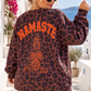Curvy Damen Sweatshirt Braun Leo-Print Oversize Namaste Rückenprint 44–54