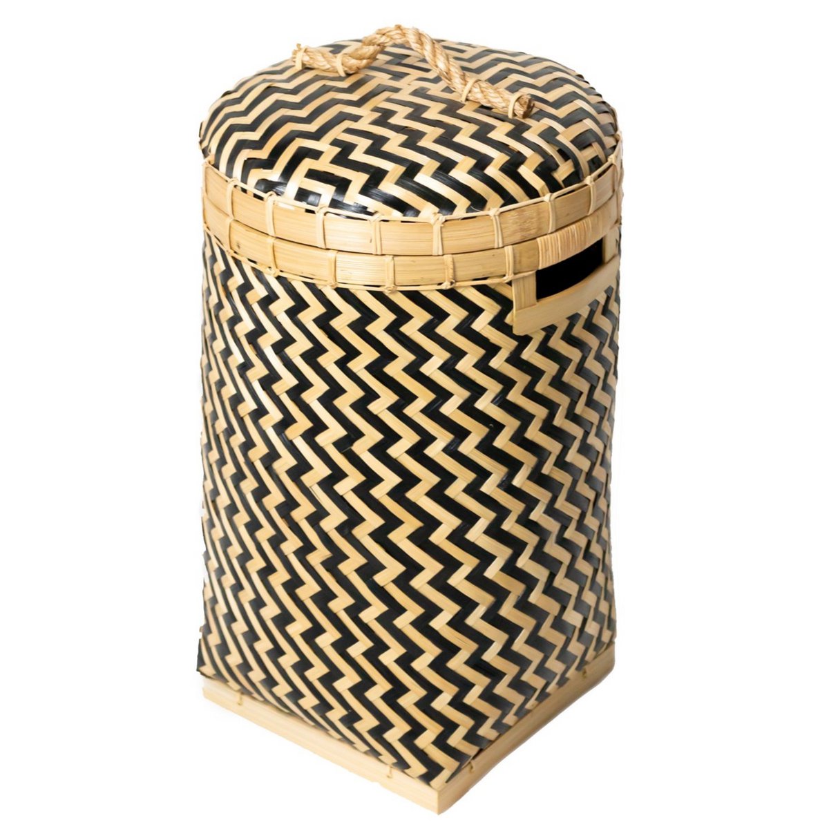 Wäschekorb mit Deckel NABIRE aus Bambus