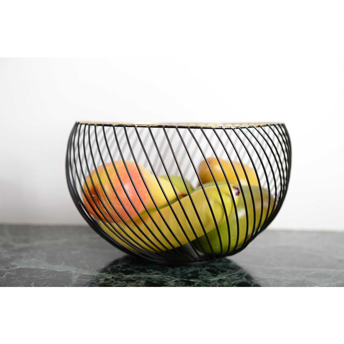 OBSTKORB SCHWARZ MIT GOLDENEM RAND 22,5X22,5X14,5CM