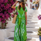Yippie Hippie Tie Dye Hose Grün | Weite Joggerhose Damen | Ibiza Boho Style
