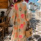 Women's Boho Dress Beige – Cotton Dress with Collar & Button Placket | Summer Dress 38–42