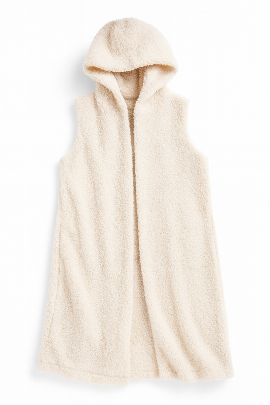 Teddifellweste mit Kapuze