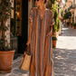 Ibizs Sommerkleid Damen – Langes Viskose Maxikleid Beige (38-46)