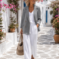 Yippie Hippie Oversize Blazer Grau | Glitzer Cordoptik Damen Blazer mit Elasthan