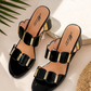 Schwarze Lack-Heels mit Gold-Details – Luxury Glam Sandalen ✨