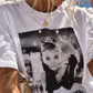 Damen T-Shirt Baumwollshirt in weiss mit Motiv "Classic Star" 38-42