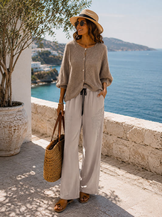 🤍 Dolce Vita Strickjacke – Luxus-Cardigan mit traumhaften Volantärmeln 38–42