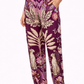 Yippie Hippie Viskose Damenhose – Boho Sommerhose mit Leo & Blattmuster