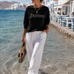 ✨ Women's Sweatshirt "J'Adore" - Rhinestone Statement Sweatshirt | 4 Colors | 38–42