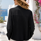 Damen Baumwollbluse Schwarz S/M – Hemdbluse mit Plissee-Rücken✨🌸💖