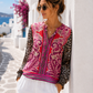 Yippie Hippie Blouse Pink Leo | Boho Designer Blouse for Women | Boutique in Heaven