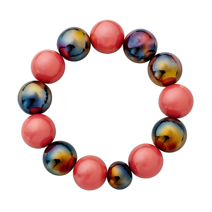Magic Pearls Armband Damen – Farbige Statement Perlen in Pink, Blau & Hellblau | Trend Schmuck