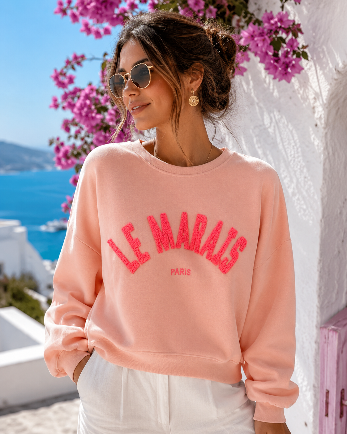 Women's Oversized Sweatshirt Neon Colors – Le Marais Paris Pullover with 3D Print | Trend Statement