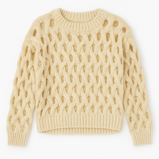 Cream Cloud – Offener Strickpullover