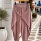 Poro Perla – Pink Velour Trousers with Wrap-Around Look | Sizes 38–44
