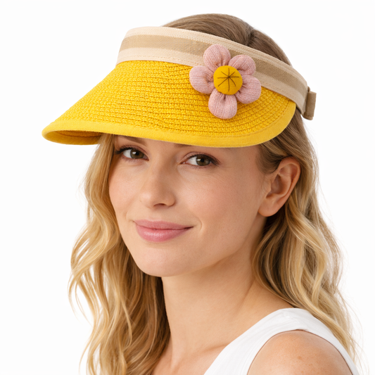 Sommer Visor Sonnenhut Damen – Strohhut aus recyceltem Papier | UV-Schutz