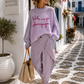 Poro Perla – Pink Velour Trousers with Wrap-Around Look | Sizes 38–44