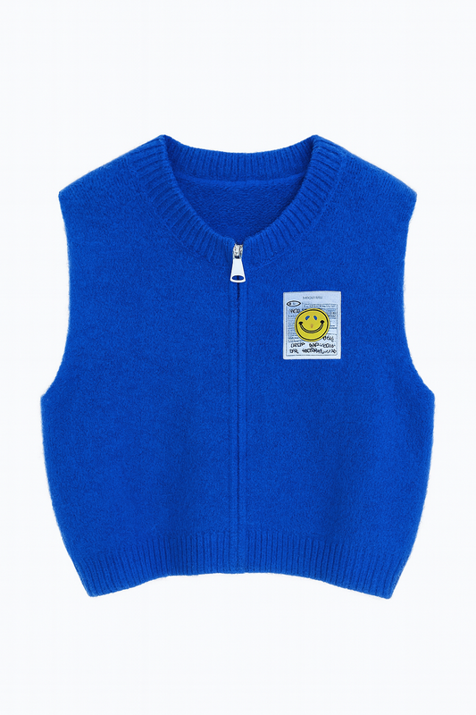 Happy Zip Knit Vest 2 Farben