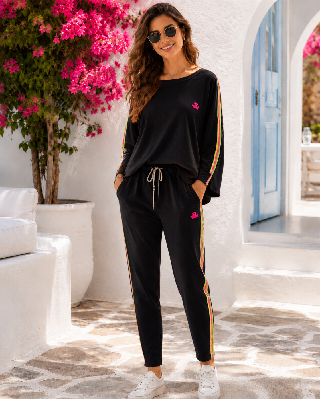 Women's Two-Piece Jogger Set – Sweatshirt & Pants Cotton (US 8–12) Many Colors