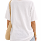 Yippie Hippie Damen T-Shirt Weiß – Frottee Shirt mit Herz, locker geschnitten