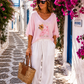 Damen Feinstrick-Shirt Hund Motiv Oversize Viskose Rosa 38-42 Sommer Shirt Damen
