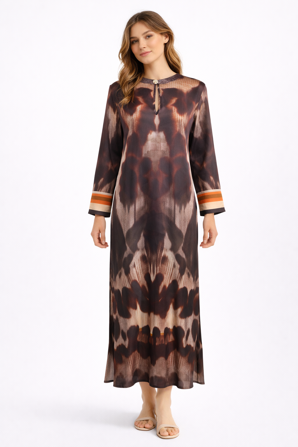 Yippie Hippie Maxikleid Damen – Fließendes Sommerkleid Braun