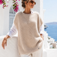 Les Blondinettes Damen Mohair Pullunder Beige – Oversize Strickweste mit 30 % Mohair