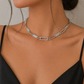Damen Halskette Silber – Gliederkette mit Strass Detail | Minimalistischer Luxury Statement Schmuck