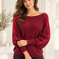 Damen Pullover mit Seitenstreifen – Flauschig, Fledermausärmel, Gr. 38–42+, Rosa Beige Braun Bordeaux