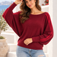Damen Pullover mit Seitenstreifen – Flauschig, Fledermausärmel, Gr. 38–42+, Rosa Beige Braun Bordeaux