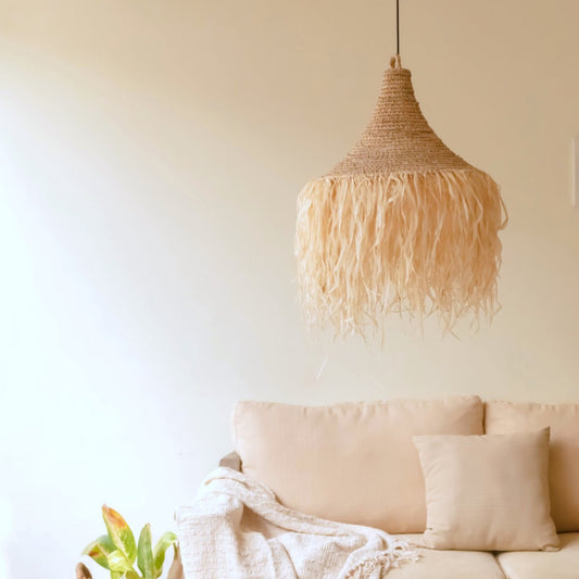 Raffia-Lampe | Lampenschirm RUMBAI