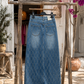 Comfortable white denim skirt 
