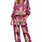 Yippie Hippie Viskose Damenhose – Boho Sommerhose mit Leo & Blattmuster