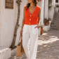 Neonorange Strickpullover Damen | Grobstrick Kurzarm | 25% Wolle | 36–42 | Statement Pullover