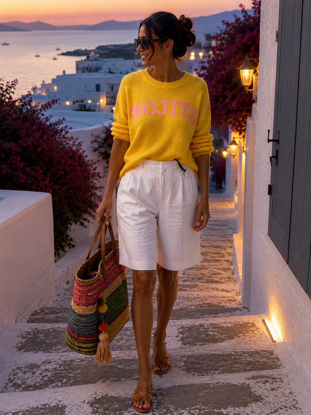 ✨ White Linen Chic Shorts – Elegante Leinenhose mit Doppelbund & Luxus-Look ✨